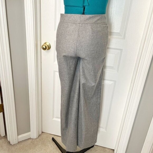 St. John Couture Career Wide Leg Hi Rise Wool Flat Front Unlined Trouser Pants - Picture 7 of 9